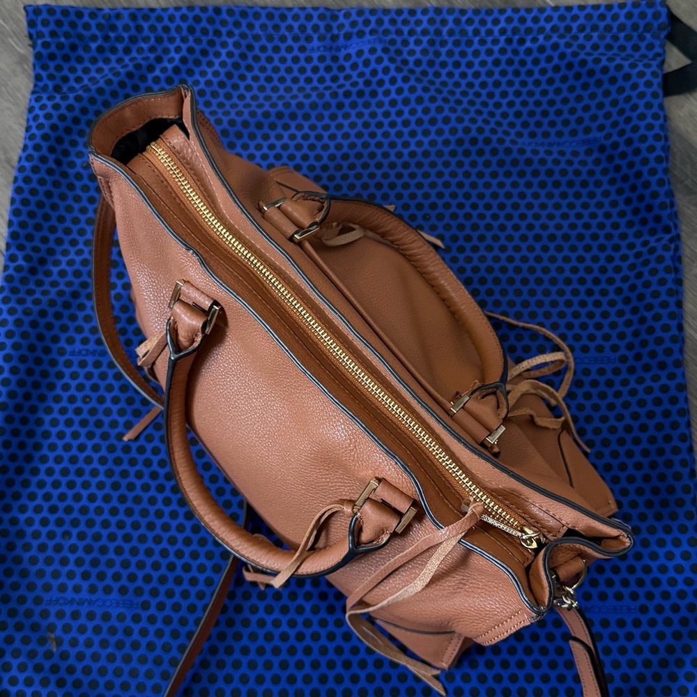 Rebecca Minkoff Brown Leather Regan Satchel Bag EUC - Picture 5 of 8